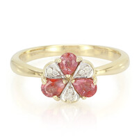 Anello in oro con Zaffiro Padparadscha (non riscaldato)