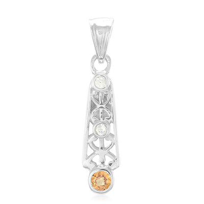 Ciondolo in argento con Zaffiro Arancione