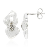 Orecchini in argento con Diamante Champagne