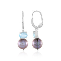 Orecchini in argento con Perla Nera di Acqua Dolce