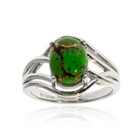 Anello in argento con Turchese Kingman Mohave Verde