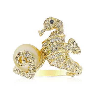 Anello in oro con Perla Dorata dei Mari del Sud (Smithsonian)
