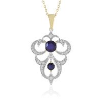 Collana in argento con Zaffiro Blu del Madagascar