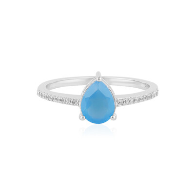 Anello in argento con Calcedonio Blu
