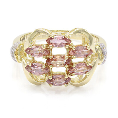 Anello in oro con Zaffiro Padparadscha (non riscaldato) (AMAYANI)