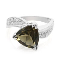 Anello in argento con Quarzo Fumè