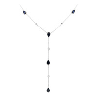 Collana in oro con Zaffiro Ceylon Blu