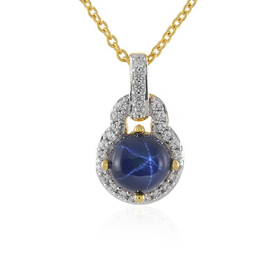 Collana in argento con Zaffiro Stellato Blu