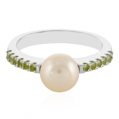 Anello in argento con Perla d'Acqua Dolce Bianca