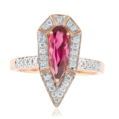 Anello in oro con Tormalina Rosa Brasiliana (TPC)