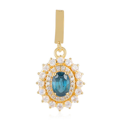 Ciondolo in argento con Cianite Blu Foglia di Tè
