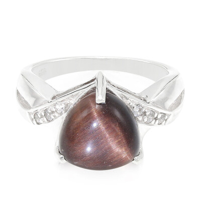 Anello in argento con Occhio di Tigre Rosso