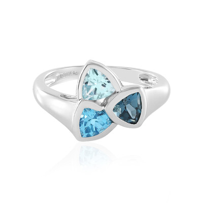 Anello in argento con Topazio Blu Londra