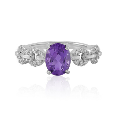 Anello in argento con Ametista Zambiana