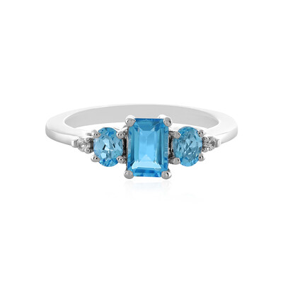 Anello in argento con Topazio Blu Svizzero