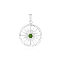 Ciondolo in argento con Diopside Russo