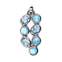 Ciondolo in argento con Topazio Blu