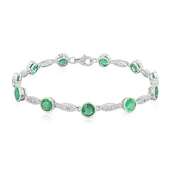 Bracciale in argento con Smeraldo Zambia