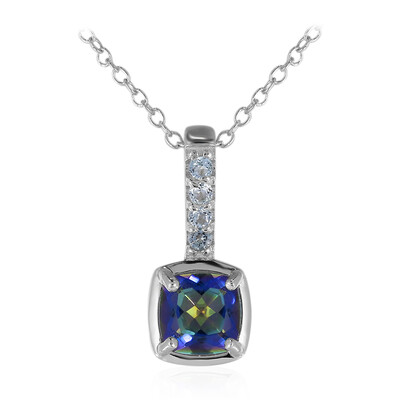 Collana in argento con Quarzo Mistico Blu