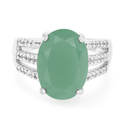 Anello in argento con Calcedonio Verde