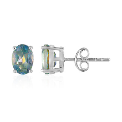 Orecchini in argento con Topazio Mistico Verde Blu