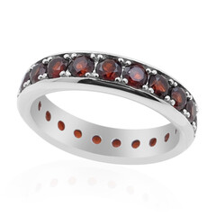 Anello in argento con Granato Mozambico