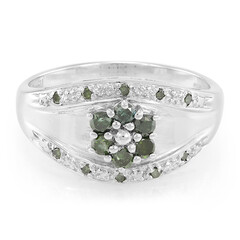 Anello placcato in platino con Diamante Fancy