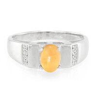 Anello placcato in platino con Opale Giavanese