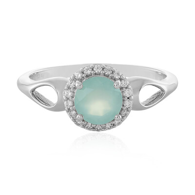Anello in argento con Calcedonio Acqua