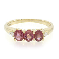 Anello in oro con Zaffiro Padparadscha (non riscaldato)