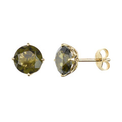 Orecchini in oro con Moldavite