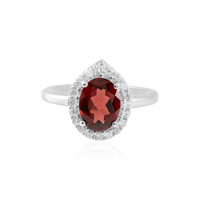 Anello in argento con Granato Mozambico