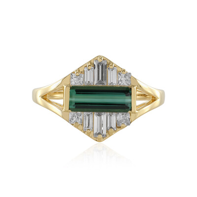 Anello in argento con Tormalina Verde di Benedito
