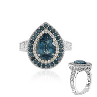 Anello in argento con Topazio Blu Londra (Dallas Prince Designs)