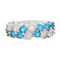 Anello in argento con Pietra di Luna Arcobaleno