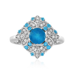 Anello in argento con Apatite Blu Neon