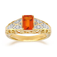 Anello in oro con Opale di Fuoco Messicano AAA