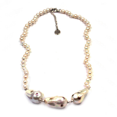 Collana in argento con Perla di Acqua Dolce (Dallas Prince Designs)
