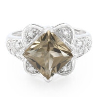 Anello in argento con Quarzo Fumè