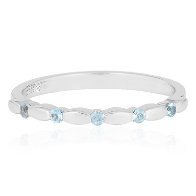 Anello in argento con Topazio Blu Svizzero
