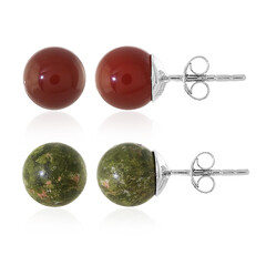 Orecchini in argento con Unakite