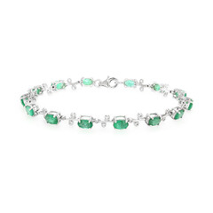 Bracciale in argento con Smeraldo Zambia