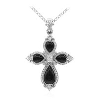 Collana in argento con Agata Nera (Dallas Prince Designs)