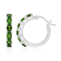 Orecchini in argento con Diopside Russo