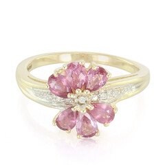 Anello in oro con Zaffiro Padparadscha (non riscaldato)