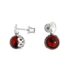 Orecchini in argento con Ambra Rossa Colombiana