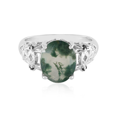 Anello in argento con Agata Muschiata