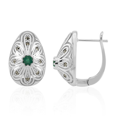 Orecchini in argento con Smeraldo Zambia (Annette classic)