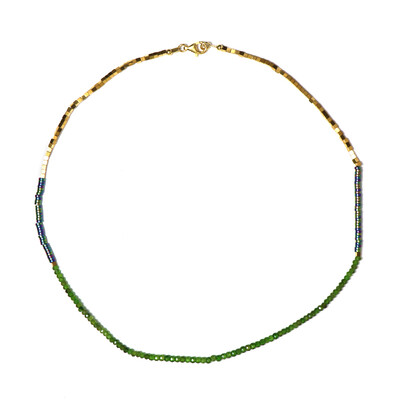 Collana in argento con Diopside Russo