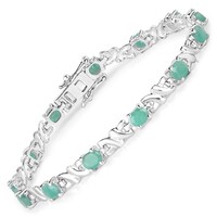 Bracciale in argento con Smeraldo Brasiliano